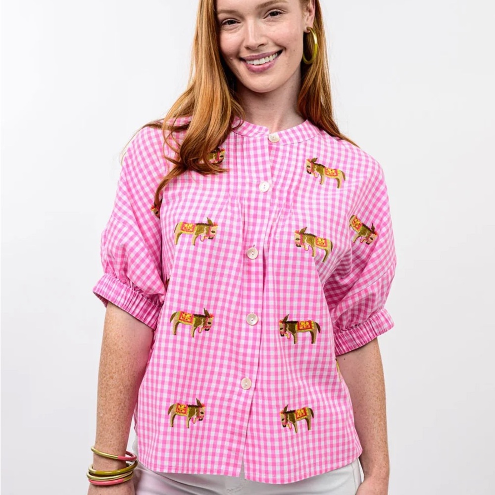 Sister Mary By Ivy Jane Donkey-Top in Pink Check